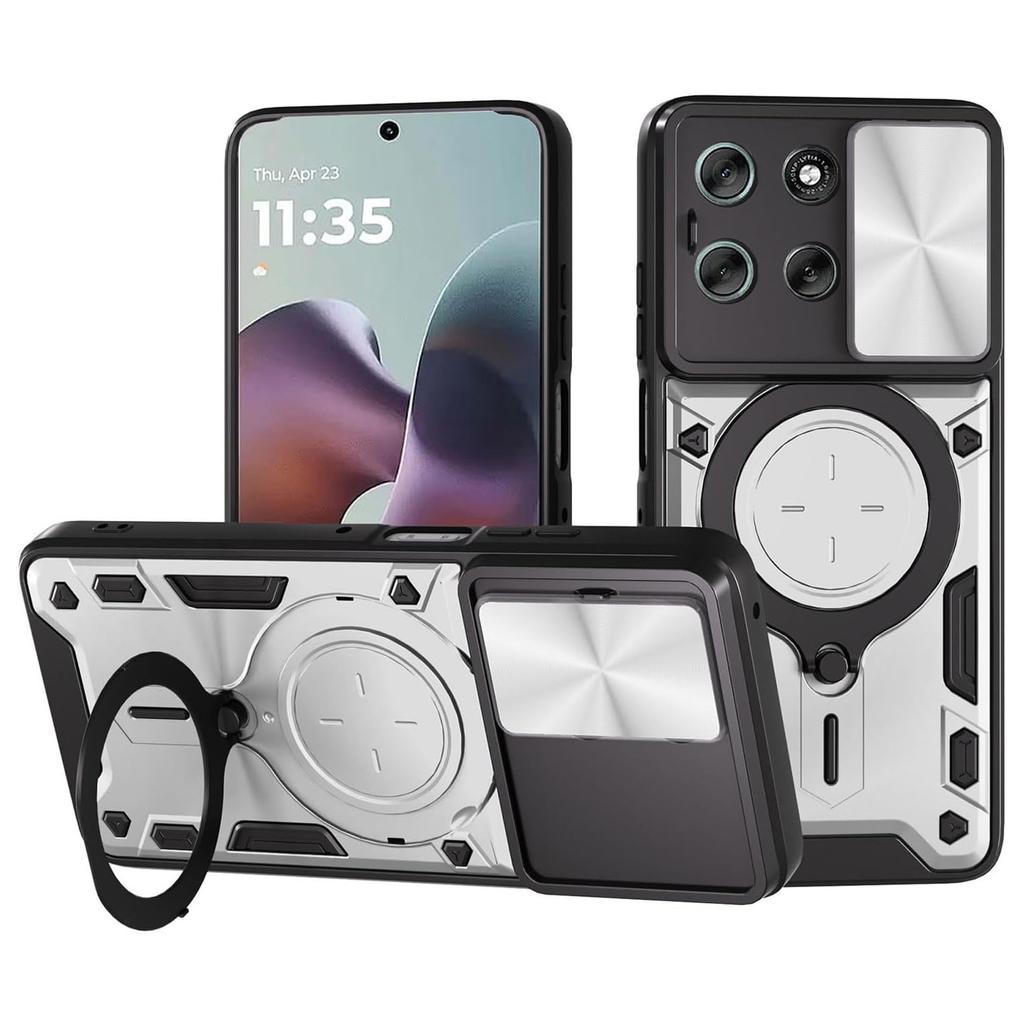 Für Moto Edge 70 Hülle Stoßfeste Armor Slide Kamera Schutz Rückabdeckung für Motorola Edge70 X70 Air Magnetischer Ring Halter Abdeckung