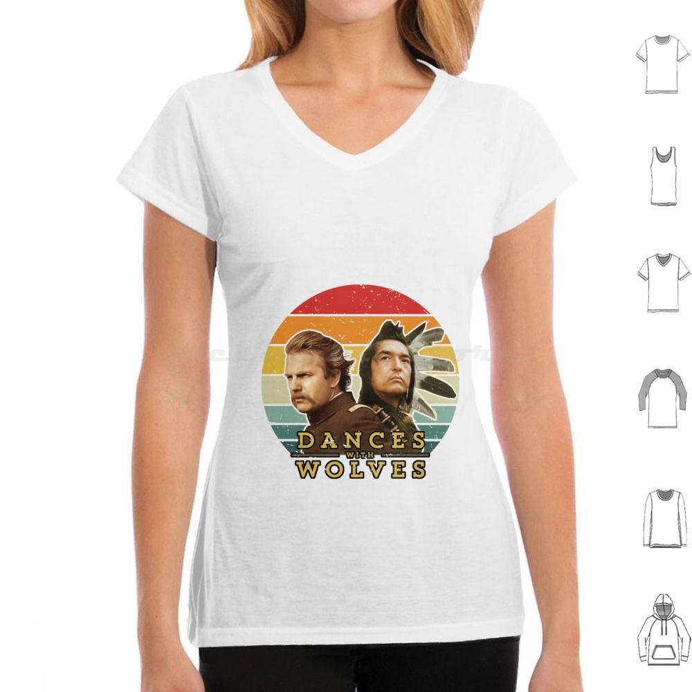 Dances With Wolves T Shirt Big Size 100 Cotton Dances With Wolves Man Movie Animals Nature Dances Moon Music Retro Western