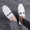 Spring Soft Leather Men's Business Casual Slip-On Shoes with British Fashion Summer Style