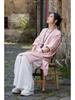 Vintage-Inspired Cotton Linen Qipao: Frog Button Women's Long Shirt