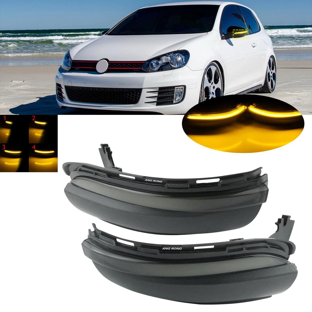 LJZ Dynamic LED Wing Mirror Turn Signal Light 12V VW Golf 6 MK6 2008-2012 Rearview Indicator Lamp Sequential Blinker