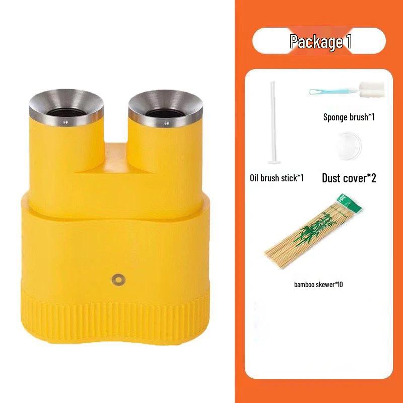 Compact Dual-Pot Breakfast Maker: Automatic Egg & Sausage Cooker with Double Barrel Egg Roll Feature 500-1000 оранжевый