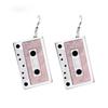 Women Sumemr Fashion Brand Acrylic Tape Dangle Earrings for Women Zinc Alloy Pendientes Long Drop Earring Jewelry Accessories