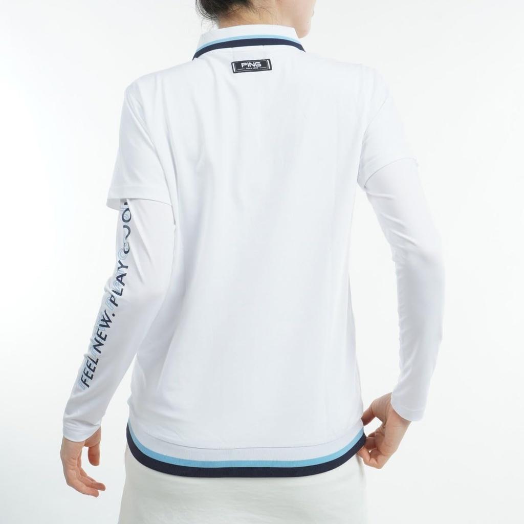 Layered Twin Set Neck Shirt and Polo Shirt Golf LL [Pin Apparel] Women's (High Set) / / 622-4260800 030_White