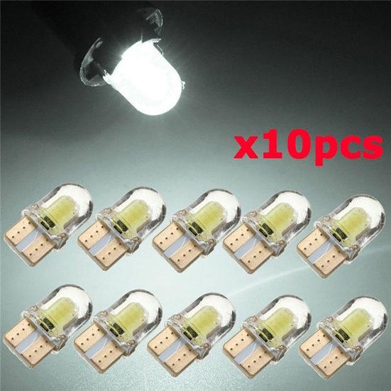 10 Stück weiße LED T10 W5W COB Canbus Silikon Auto Kennzeichenleuchte Glühbirnen