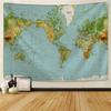 1 Pc World Map Tapestry High-Definition Map Fabric Wall Hanging Decor Watercolor Map Letter Polyester Table Cover Yoga Beach Towel
