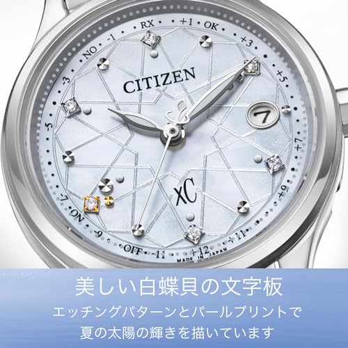 Ceas de damă [Citizen] xC Photo-powered Eco-Drive cu radio, impermeabil, model limitat, alb ES9490-87D, argintiu