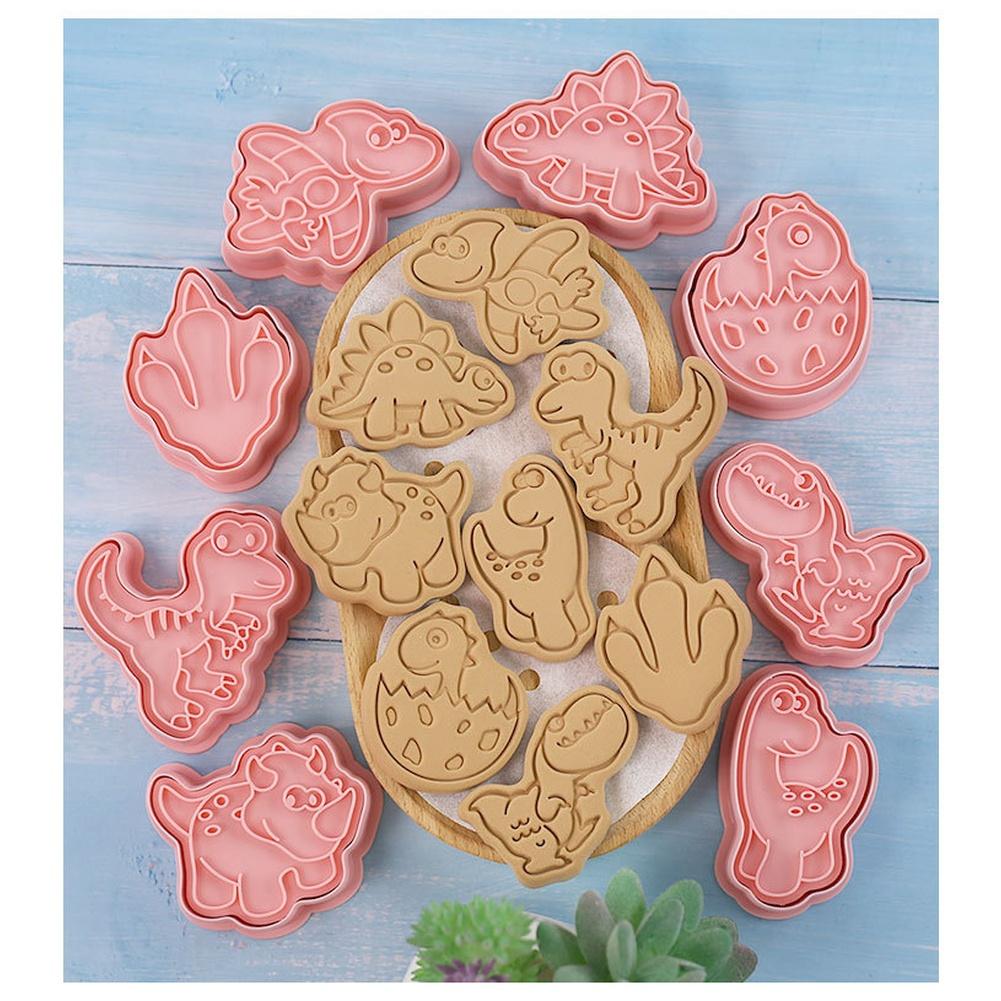 Dinosaur Cookie Cutter Set 8PCS PP Food Safe Construction for Baking Cookies Fondant Art and Themed Baking Projects