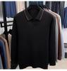 Autumn 2025 Wool Lapel Knit Sweater for Middle-Aged Men - Lightweight Base Layer Shirt