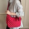 Polka Dot Hobo Bag For Women Corduroy Material Crossbody Bag With Knotted Detail Casual Korean Style Shoulder Bag Daily Commute
