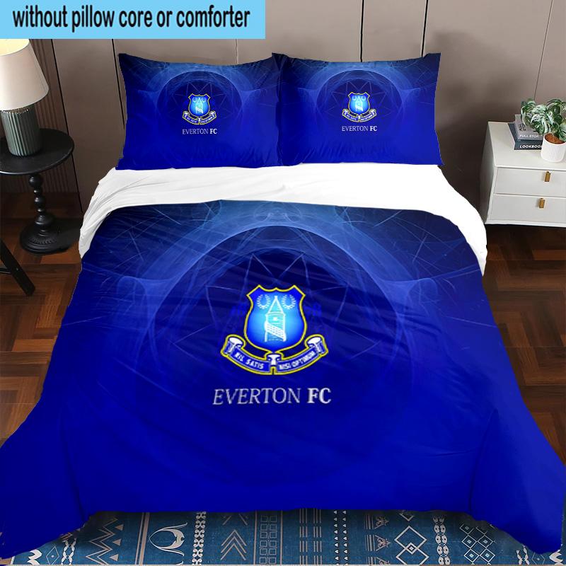 Everton Football Club Crest 3PCS Bedding set,Ideal for1pc Duvet Cover And 2pcs Pillowcases Perfect for Christmas gift,Ideal for Bedroom, Dormitory