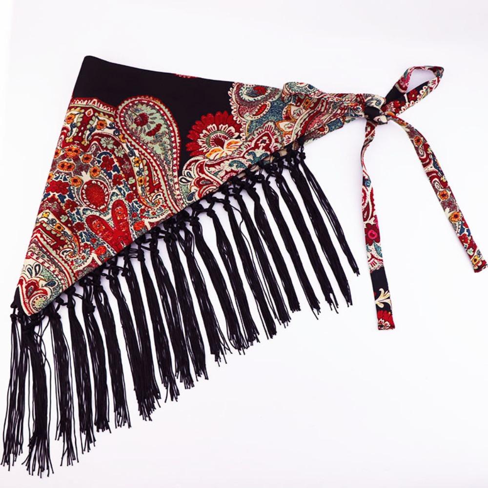 Foulard da vita boho con frange Cintura Raffinata Ricamata Frange Sciarpa per fianchi Cintura Nappa Primavera Estate