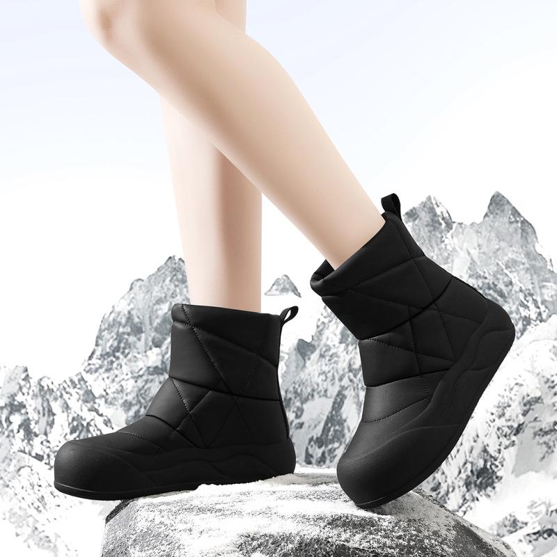 

Casual versatile white snow boots women s winter new velvet thickened outdoor short boots 35