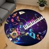 1 Stück Musiknoten Gitarrenschlüssel Runde Stuhlmatte Teppich - Rutschfest, Fußmatte für Büro, Schlafzimmer, Heimdeko Weihnachtsgeschenk p0811129