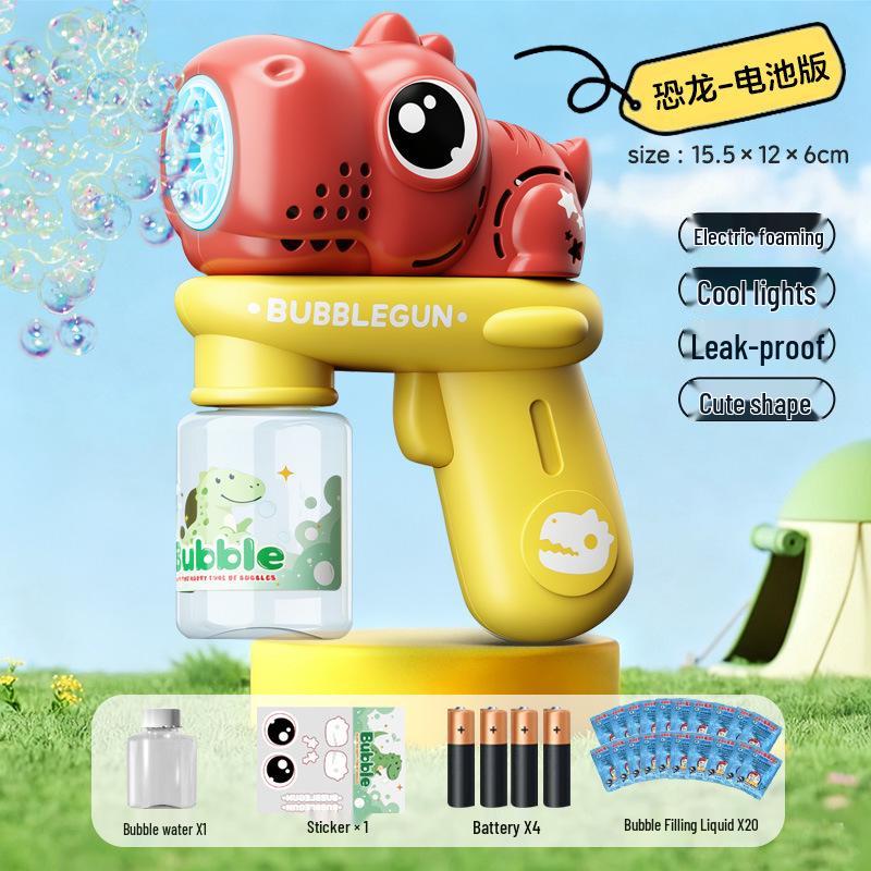 Enhanced Electric Bubble Gun with Lights: Safe, Leak-Free Outdoor Fun for Kids