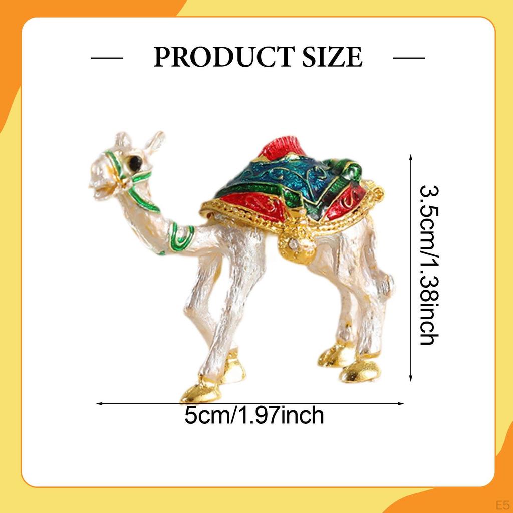Niedliche Kamelfigur Elegantes Weihnachtsgeschenk Ornament Kleine Emaille-Schmuckschatulle