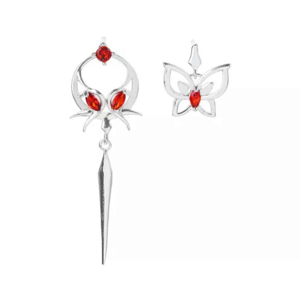 RSAMD 1Pair Anime Irregularity Pendant Ear Stud Women Silver Color Earrings Jewelry-1