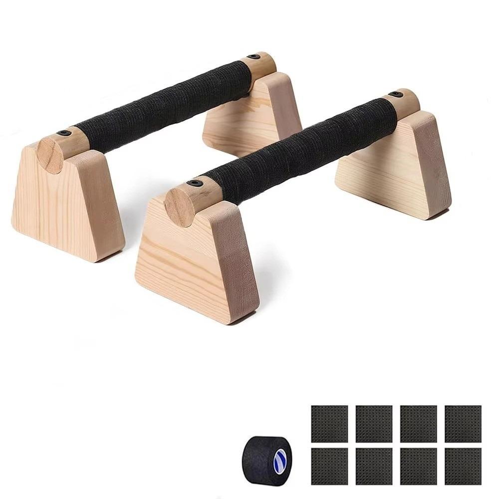 1 Pair Non-slip Wooden Push Up Bar Multipurpose Handstand Blocks  Bodybuilding Fitness