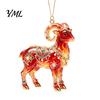 Decorative Home Decoration 2D Acrylic Goat Christmas Tree Pendant, Keychain Bag Charm, Cute Sheep Rearview Holiday Party Decor Mirror Hanging Ornament