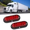 2PCS 6in 24LED Oval Red Brake Taillight Waterproof Rear Lamp for Truck Trailer 12V