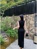 2026 High-End Black Qipao: Slim, Retro-Style Dress for Summer Engagements