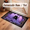 Cat Theme Crystal Velvet Floor Rug Personalized Custom Name Text Warm Carpet Home Decoration