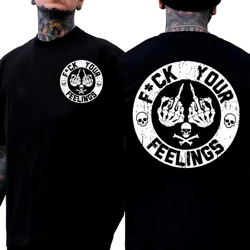 Футболка с черепом F*ck Your Feelings - Графическая футболка со смелым заявлением | Лимитированная серия XL