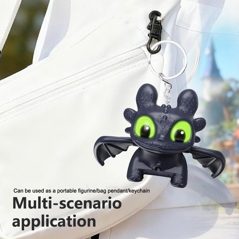 Jak vycvičit draka Bezzubku Klíčenka Kreslený Kawaii Svítící Panenka Přívěsek Dekorace Tašky Doplňky Kreativní Dárek k Narozeninám