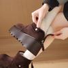 Platform Heels Women Snow Boots Comfort Height Increase Keep Warm Cotton Short Booties Winter Women's Plush Shoes