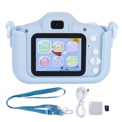 Children Camera 40MP Cartoon Cat Photograph Camera with Puzzle Games Birthday GiftsBlue