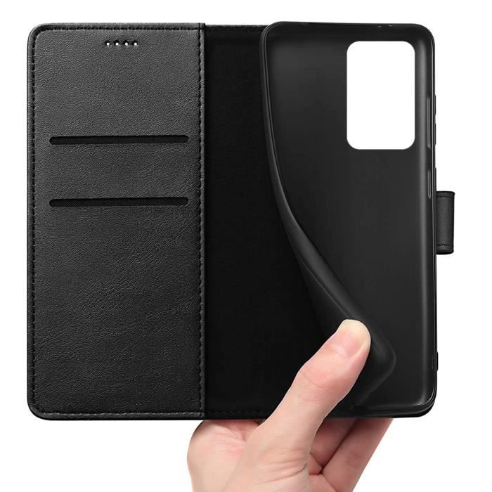 Coque pour Samsung Galaxy A53 5G - Portefeuille Noir Rabat Clapet Aimanté Rangement Cartes Phonillico®