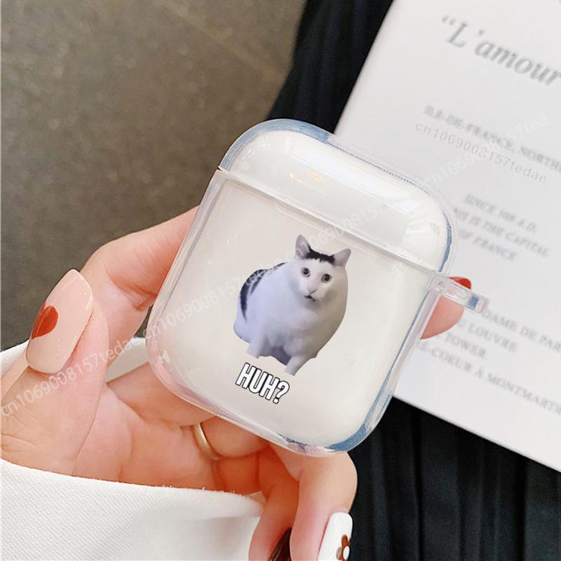 Cool Funny Cat for AirPods 4 2024 Cases Clear Wireless Bluetooth Earphone Case for Apple Airpods 1 2 3 Pro 2 Protective Cover