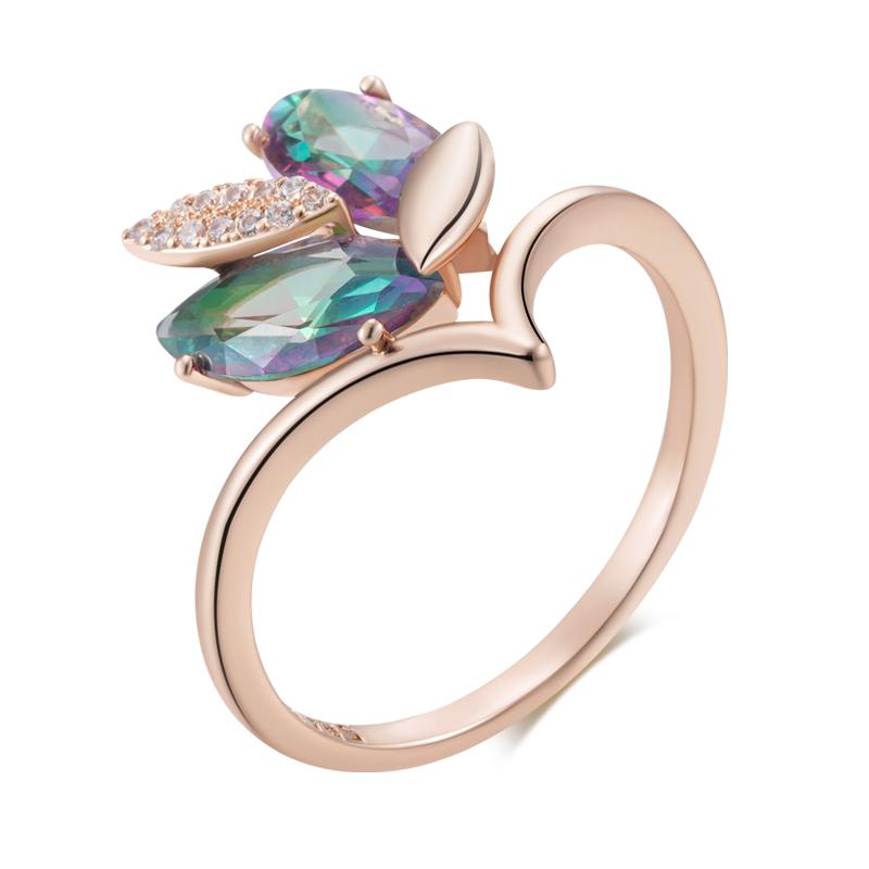 

Unique Snake Ring For Women Trend Rose Gold Color With Brown Natural Zircon Accessories High Quality Animal Jewelry 10