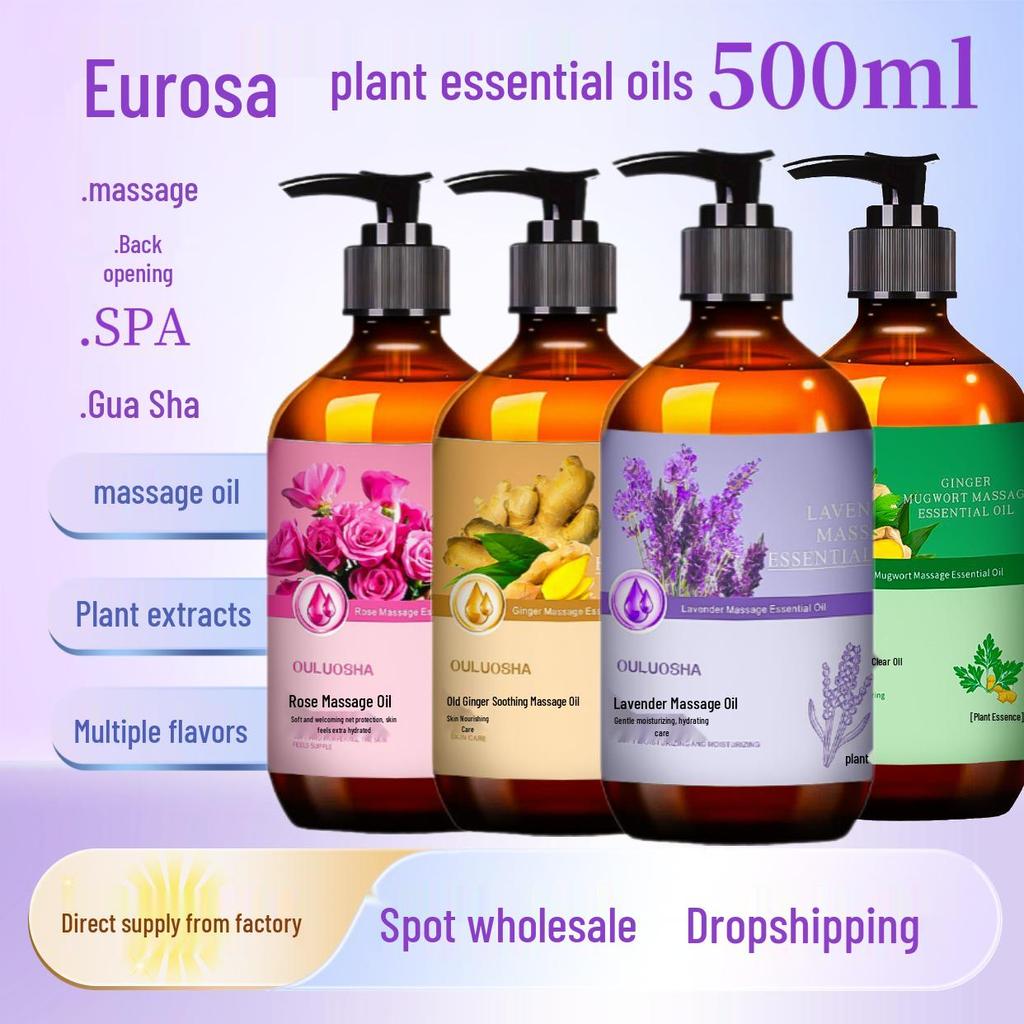 500ml Rosenmassageöl: Feuchtigkeitsspendende & Nährende Hautpflege für Schönheitssalons & Spas