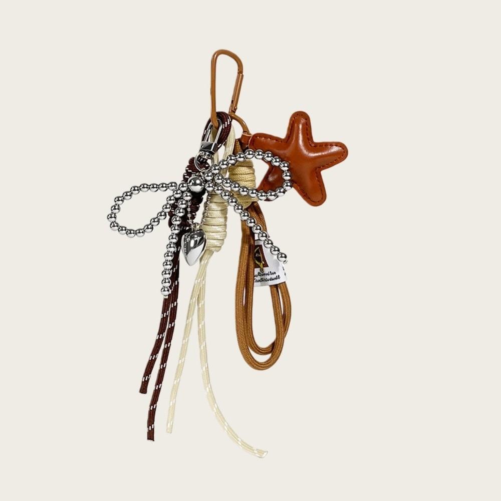 Bow Lanyard Tassel Love Heart Pendant Handmade Glossy Pendant Gifts Bowknot Keychain хаки