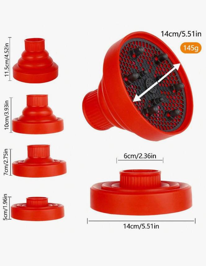 1pc universal silicone hair dryer diffuser cover adjustable heat-resistant accessory, used to define curly and frizzy control