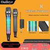 RGB Wireless Microphone with Adjustable Light for Home Singing and KTV Stage