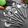Stainless Steel Kitchen Cooking Utensil Set Long Handle Colander Strainer Spoon  Cooking Tools