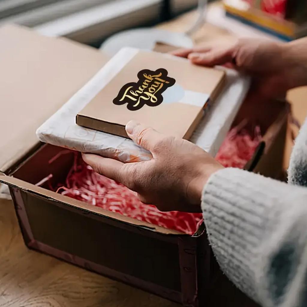 50 Stück/Packung Einzigartige Dankeskarte Kleinunternehmen, Schwarz Goldene Dankeskarte Kleinunternehmen