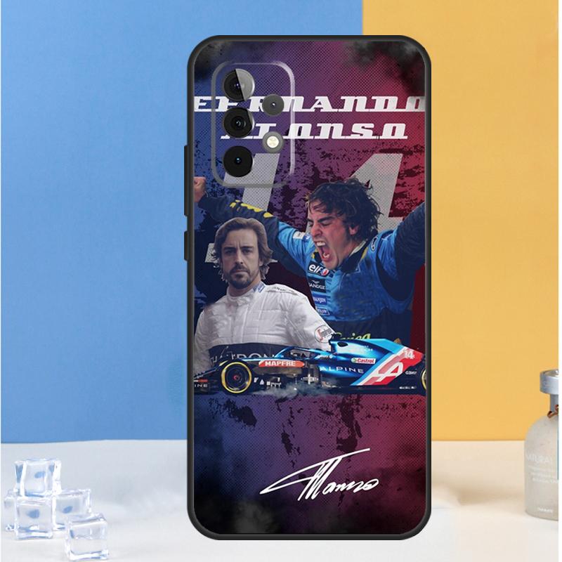 F1 Racing Fernando Alonso 14 Case For Samsung Galaxy A54 A34 A14 A12 A13 A22 A23 A32 A33 A52 A53 A73 A51 A71 Coque