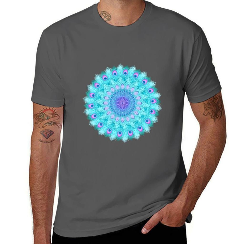 Peacock feathers Unisexdala TShirt Casual Streetwear Short Sleeve Tee
