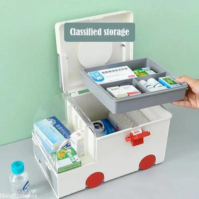 Multifunctional Ambulance Medicine Box Large Capacity Household Portable Medicine Medical Classification Sundries Storage Box