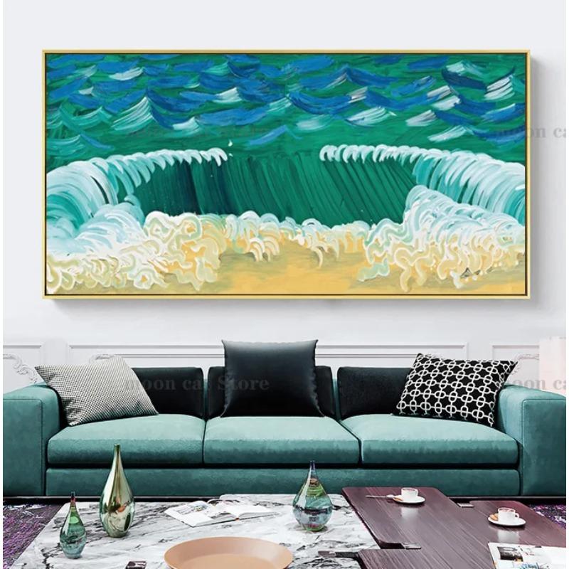 David Hockney De Aankomst van de Lente Poster Landschap Kunstwerk Prints Groen Tij Canvas Schilderij Muurkunst Foto's Huisdecoratie