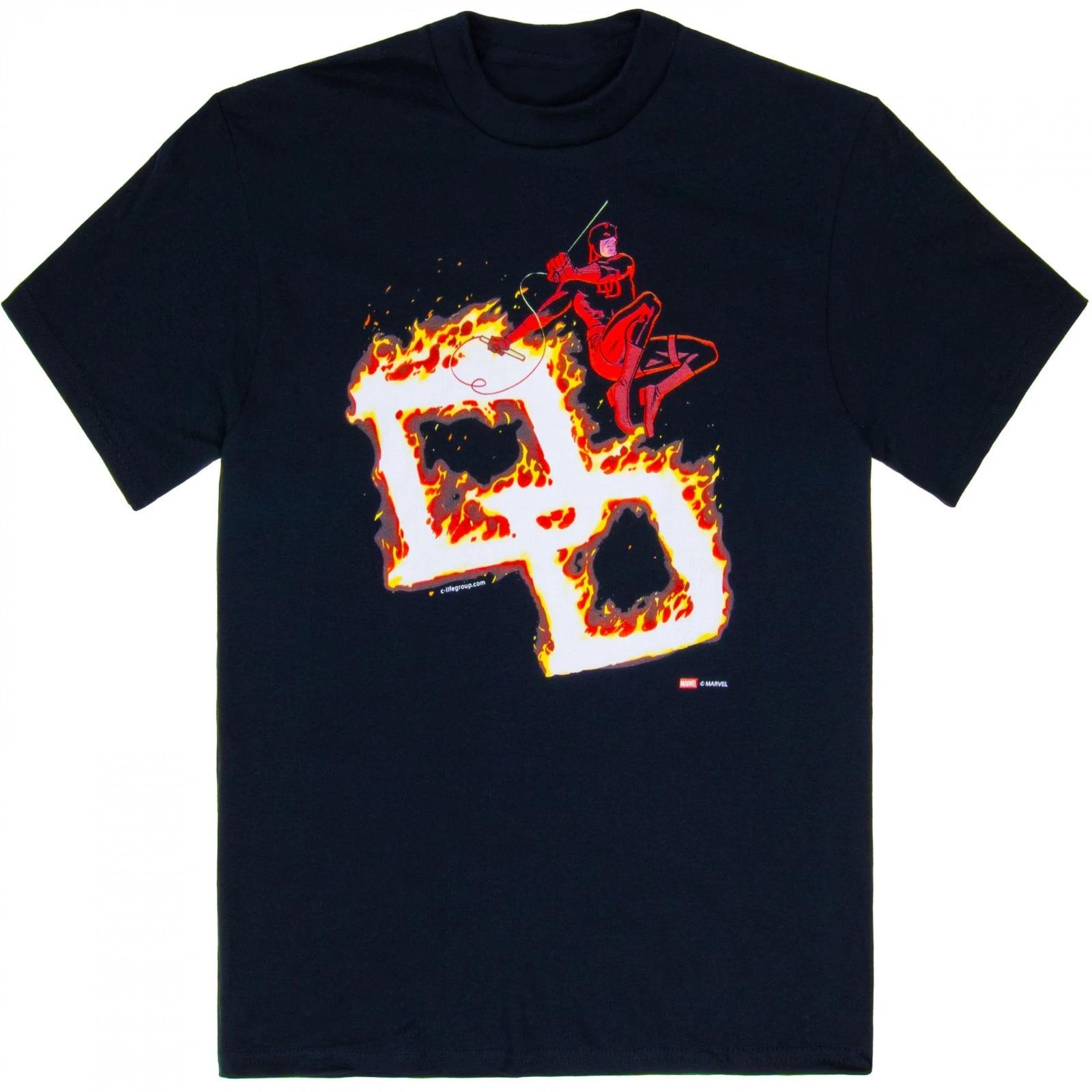 Daredevil Flaming Logo T-Shirt Gildan M