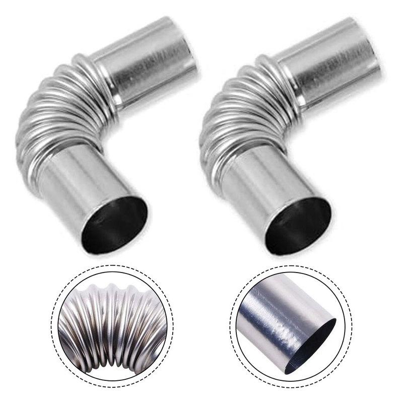 2pcs 25mmElbow Pipe Air Diesel Parking Heater Exhaust Pipe Connector Stainless Steel Air Parking Heater Tube