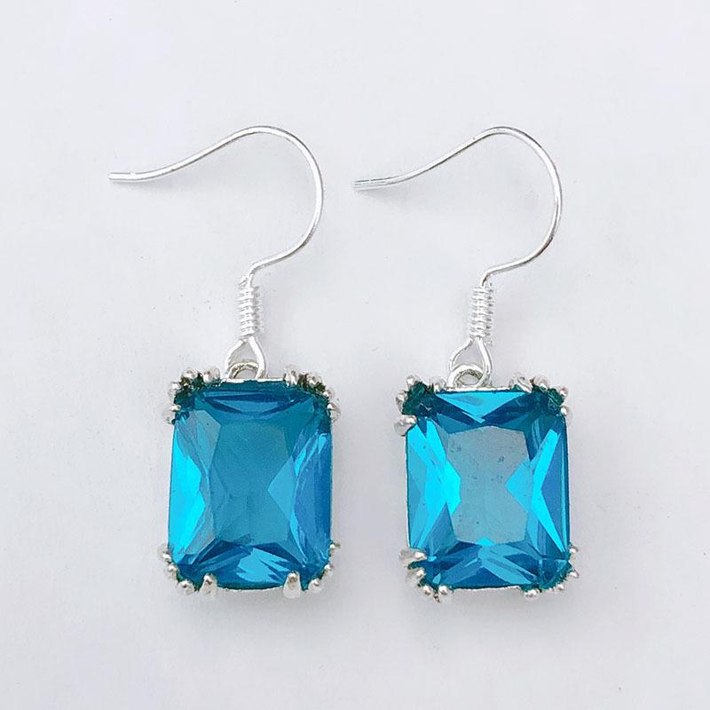 Vintage Multi-Color Gemstone Earrings: European & American Fashion for Women
