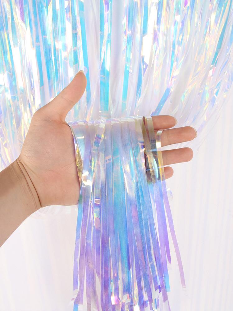Laser Rain Curtain Birthday Party Decoration for Children - Creative Tassel Festival Backdrop