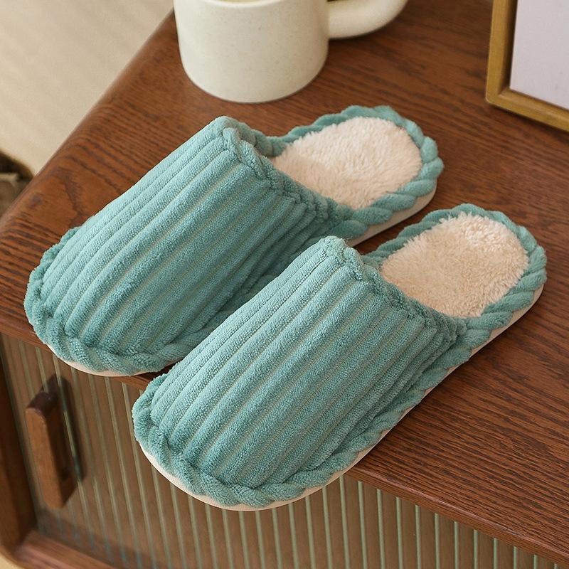 Cotton slippers non-slip home floor wool slippers winter home couple indoor shoes factory cargo pass