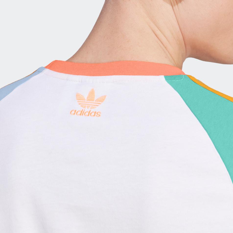 Adidas Originals Trefoil Enjoy Raglan Tee Striped Sports Short Sleeve T-Shirt Men Tops White IT8190