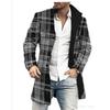 Spring New Men's Pocket Versatile Daily Retro Stand Up Collar Medium Long Woolen Coat Men's Casual Coat Men's Clothing